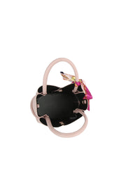 2-in-1 Pebbled Faux Leather Mini Bucket Bag with Scarf & Zip Pouch