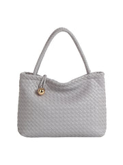 Woven Golden Ball Clasp Tote Bag