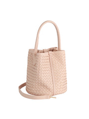 Woven Loop Handle Bucket Bag