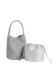 Woven Loop Handle Bucket Bag