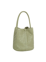 Woven Loop Handle Bucket Bag