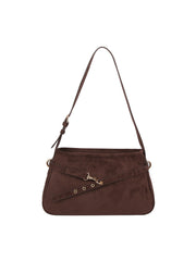 Buckle Strap Suede Shoulder Bag