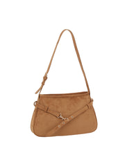 Buckle Strap Suede Shoulder Bag