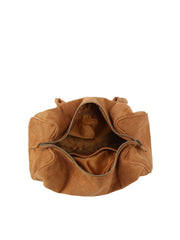 Suede Long Handle Boston Handbag