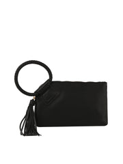 Braided ring handle wristlet clutch