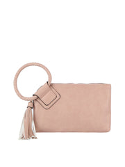 Braided ring handle wristlet clutch