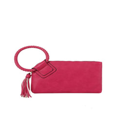 Braided ring handle wristlet clutch