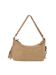 Braided Strap Fringe Suede Shoulder Bag