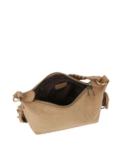 Braided Strap Fringe Suede Shoulder Bag