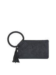 Braided Ring Tassel Wristlet Clutch