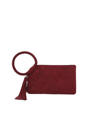 Braided Ring Tassel Wristlet Clutch