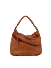 Outer flapped soft leather hobo shoulder bag