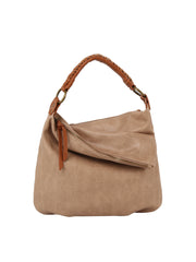 Outer flapped soft leather hobo shoulder bag