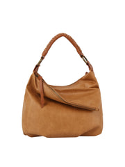 Outer flapped soft leather hobo shoulder bag