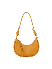 Knotted Handle Crescent Shoulder Bag