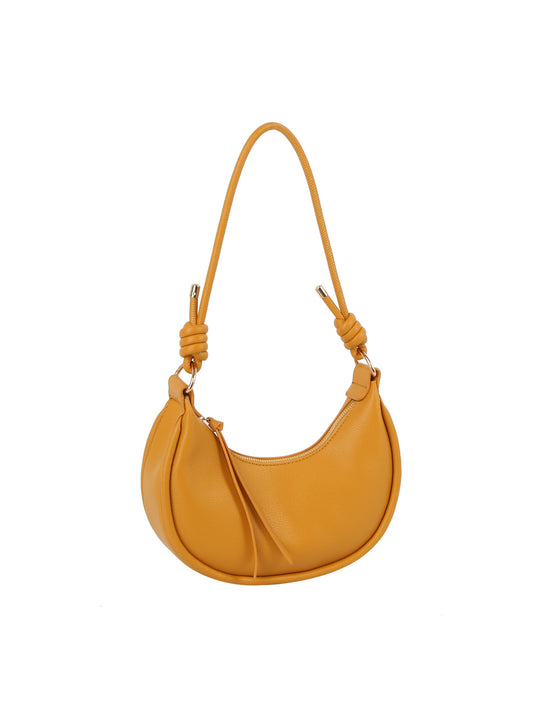 Knotted Handle Crescent Shoulder Bag