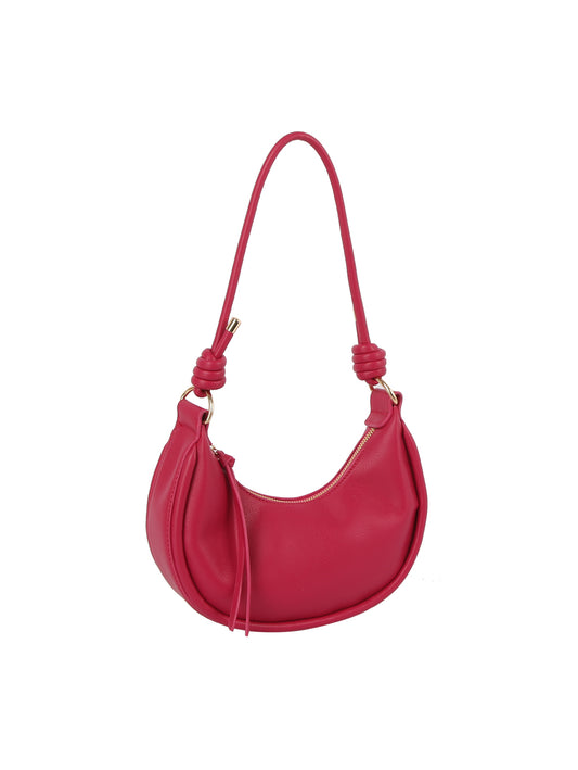 Knotted Handle Crescent Shoulder Bag