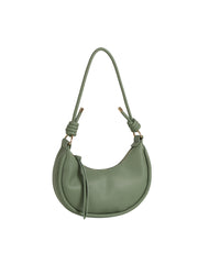 Knotted Handle Crescent Shoulder Bag