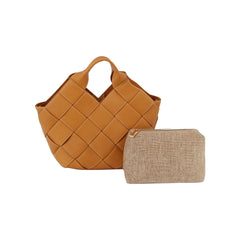 2 in 1 Basket Shape Tote and Matching Wallet