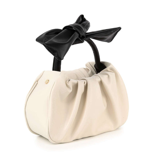 Bow Accented Gathered Hand Tote