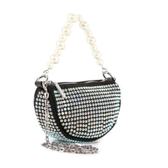 Rhinestone and Pearl Accented Petite Evening Bag