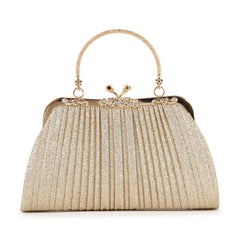 Glittery Pleated Petite Evening Bag