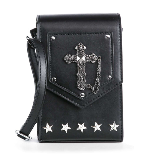 Decorative Cross Accented Petite Crossbody Bag