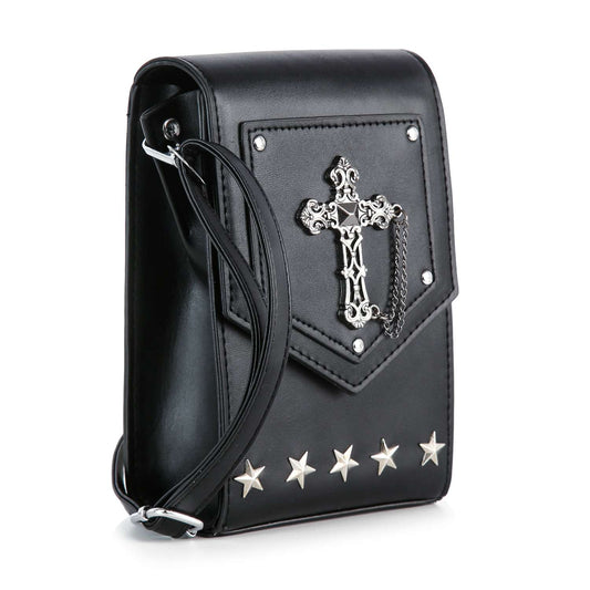 Decorative Cross Accented Petite Crossbody Bag