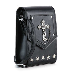 Decorative Cross Accented Petite Crossbody Bag