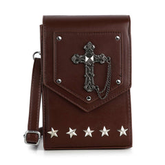 Decorative Cross Accented Petite Crossbody Bag