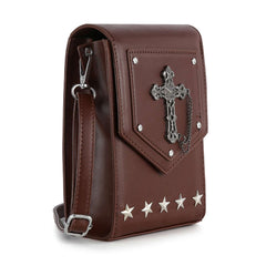 Decorative Cross Accented Petite Crossbody Bag