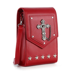 Decorative Cross Accented Petite Crossbody Bag