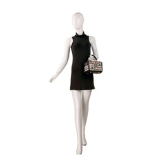 Intricate Button Design Satchel Handbag