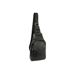 Front pocket travel leather sling bag