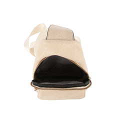 Front pocket travel leather sling bag