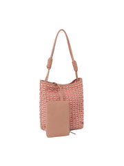 2 in 1 pattern wooven tote with matching pouch