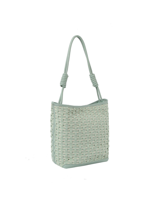2 in 1 pattern wooven tote with matching pouch