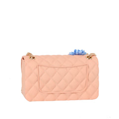 Floral Accent Quilted Jelly Crossbody