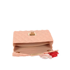 Floral Accent Quilted Jelly Crossbody