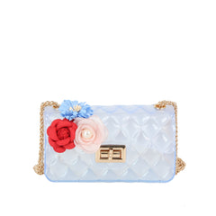 Floral Accent Quilted Jelly Crossbody