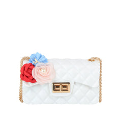 Floral Accent Quilted Jelly Crossbody