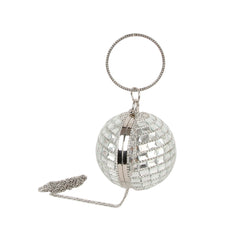 Dazzling crystal disco ball evening clutch