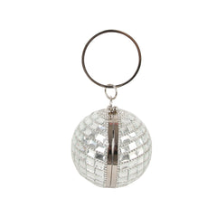 Dazzling crystal disco ball evening clutch