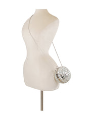 Dazzling crystal disco ball evening clutch