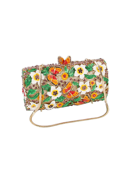 Golden Butterfly Garden Clutch