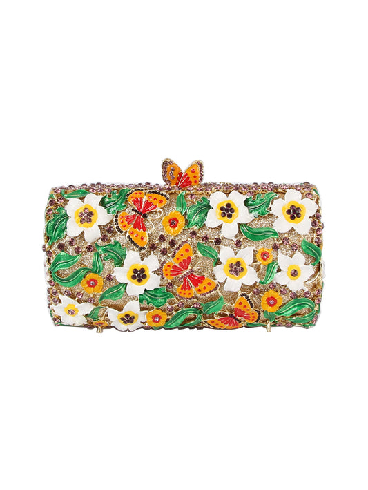 Golden Butterfly Garden Clutch