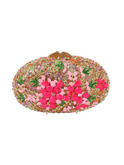 Pink Petal Luxe Oval Clutch