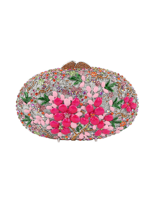 Pink Petal Luxe Oval Clutch