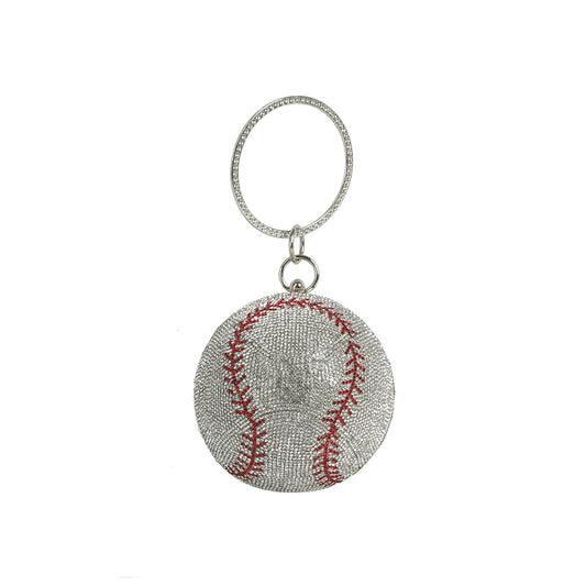 Rhinestone Baseball Wristlet Clutch