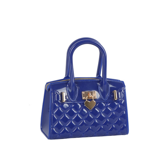 Quilted Jelly Heart Lock Satchel